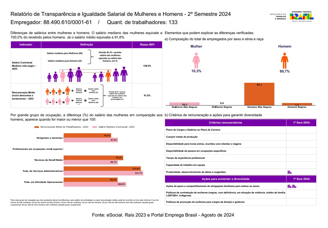 Relatrio de Transparncia e Igualdade Salarial de Mulheres e Homens - 2 Semestre 2024